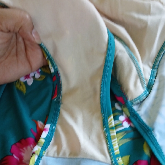 Kona Sol Green and Pink One Piece Swimwear Tropical Vibes Sz M - Picture 6 of 6